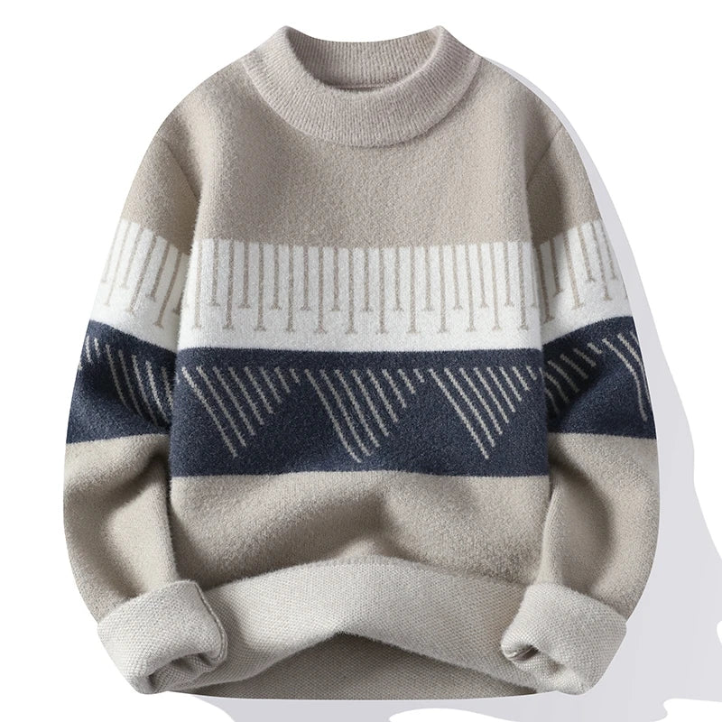 Modern Geometric Stripe Sweater
