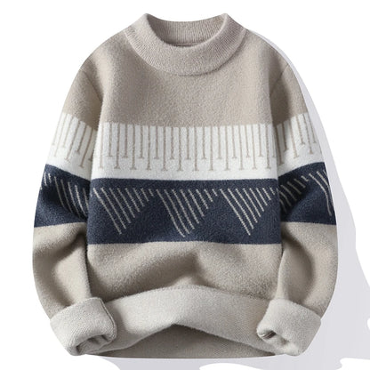 Modern Geometric Stripe Sweater