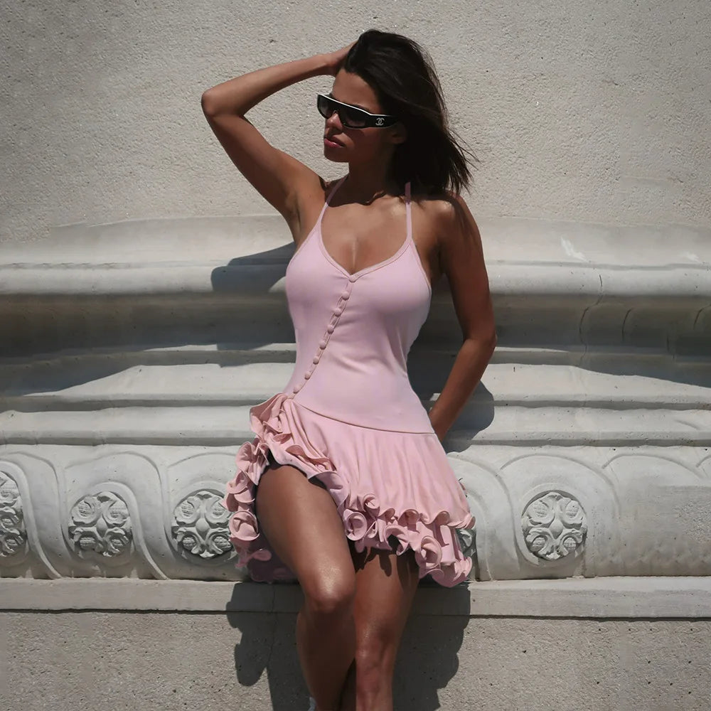 Blush Romance Ruffle Mini Dress