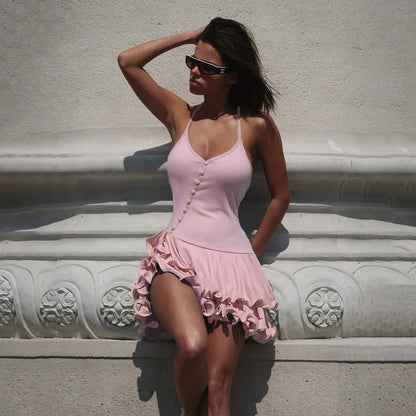 Blush Romance Ruffle Mini Dress