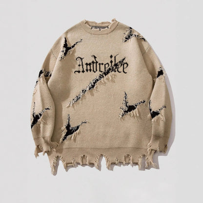 Men's Vintage Distressed Crewneck Sweater