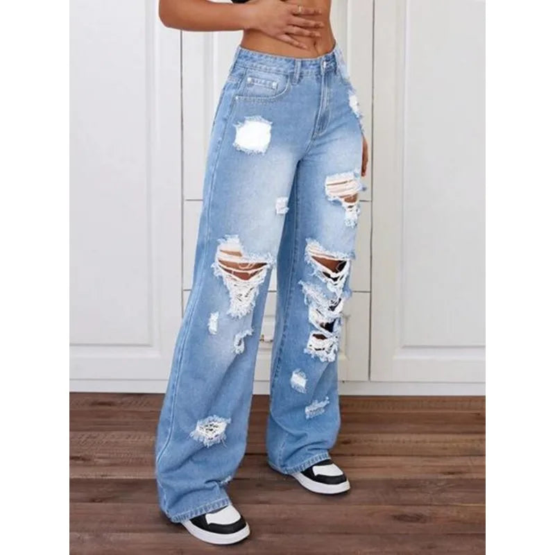 Vintage Ripped Denim Jeans