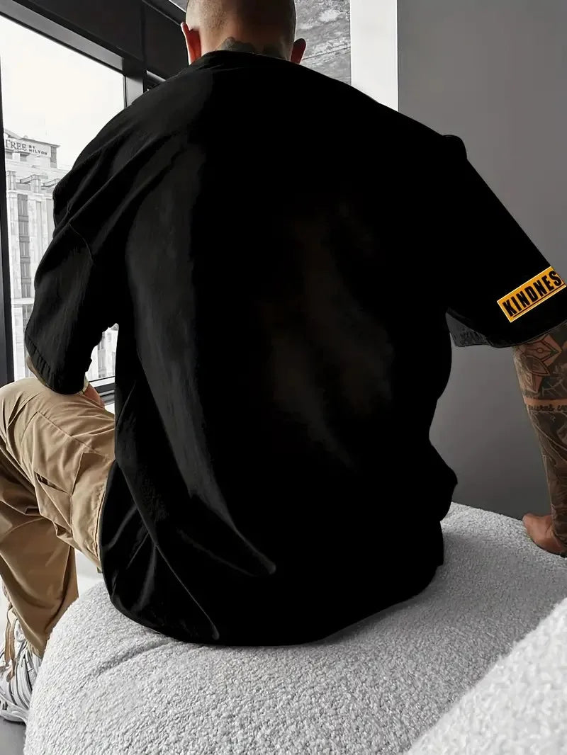 The 2025 summer new men's T-shirt is a casual and fashionable outdoor street men's wear with letter prints