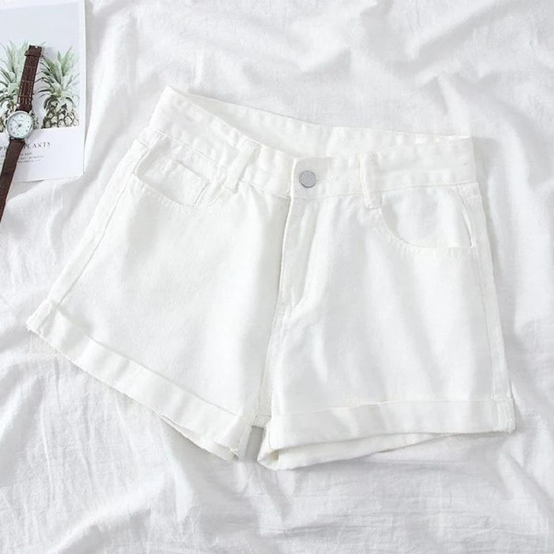 Summer White Roll-Up Shorts