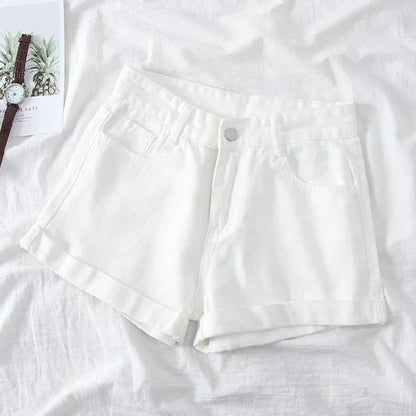 Summer White Roll-Up Shorts