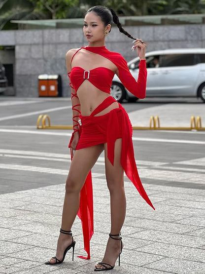 Ruby Luxe Asymmetrical Set