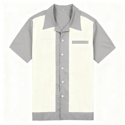 Vintage Black & White Button-Up Shirt