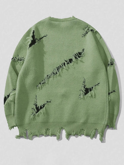 Men's Vintage Distressed Crewneck Sweater