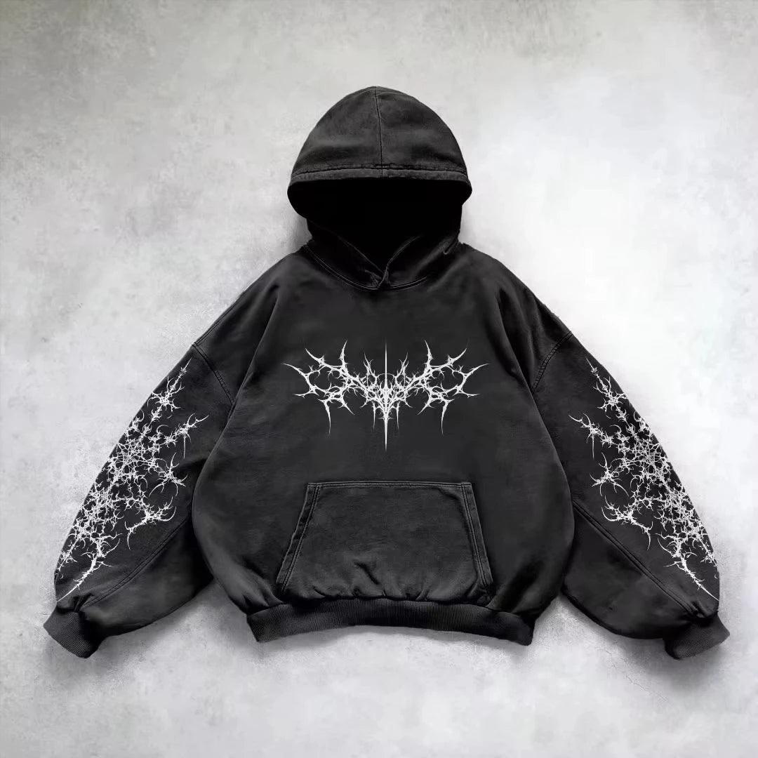 Hoodie Gothic Wings Black