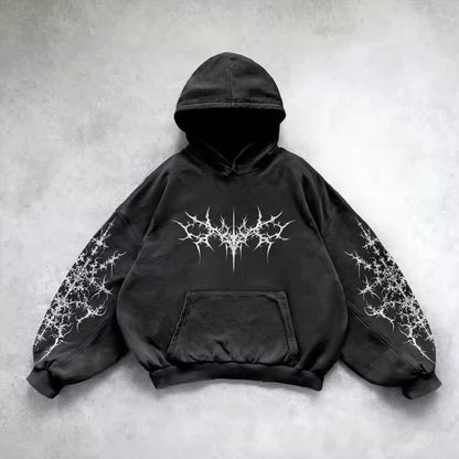 Hoodie Gothic Wings Black