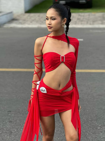 Ruby Luxe Asymmetrical Set