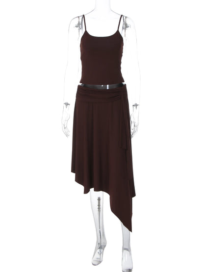 Espresso Chic Maxi Skirt Set