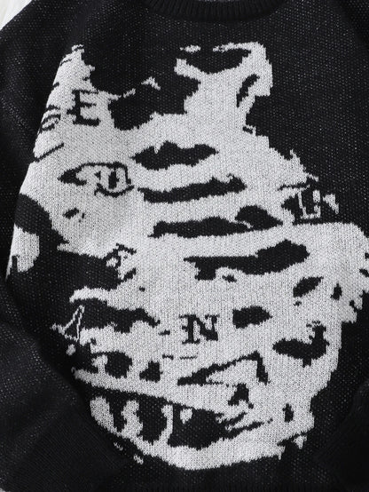 Monochrome Skeleton Art Sweater
