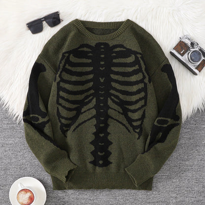 Skeleton Graphic Crewneck Sweater