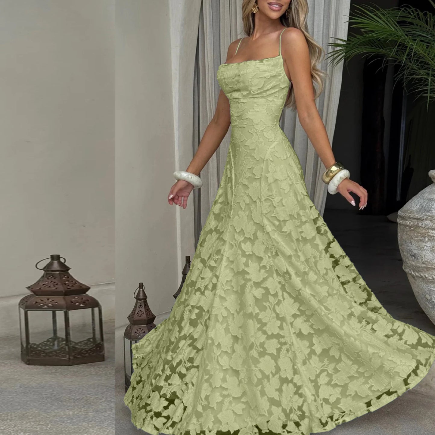 Women's Elegant Spaghetti Strap Formal Dress