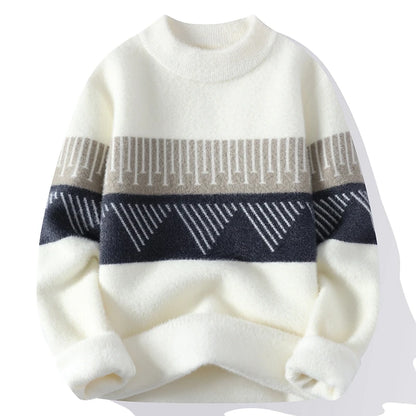 Modern Geometric Stripe Sweater