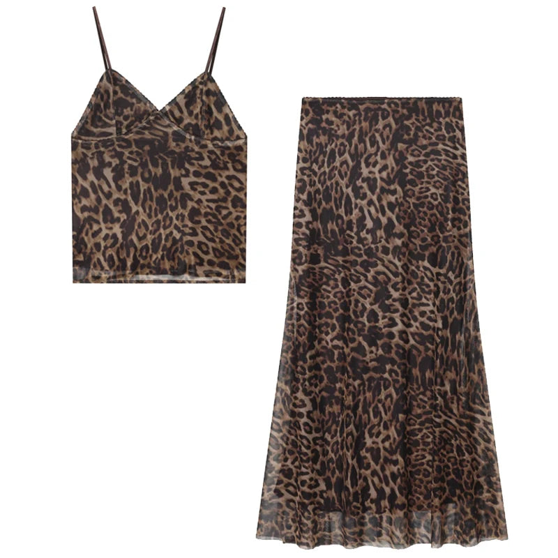 Women's Animal Print Two-Piece Outfit