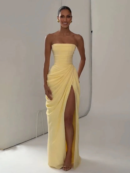 Elegant Spaghetti Strap Satin Dress