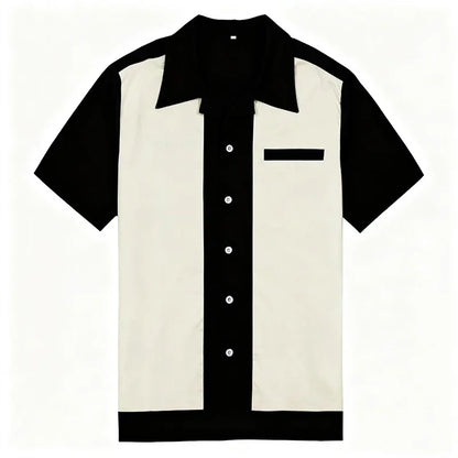 Vintage Black & White Button-Up Shirt
