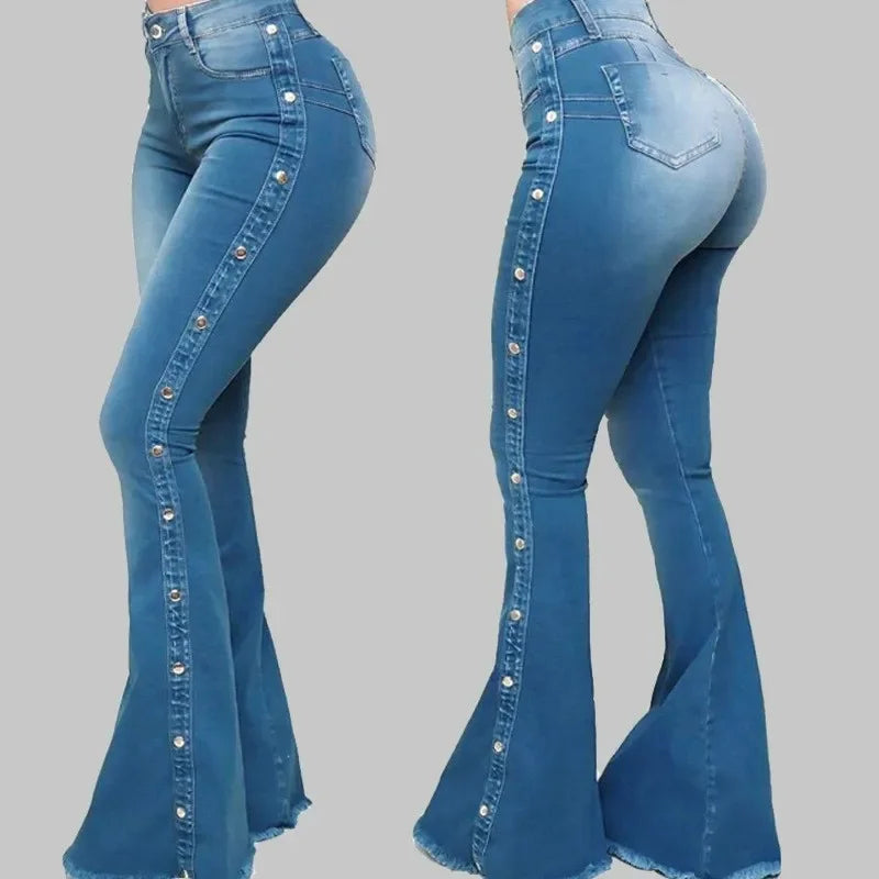 Sky Blue Bell Bottom Jeans