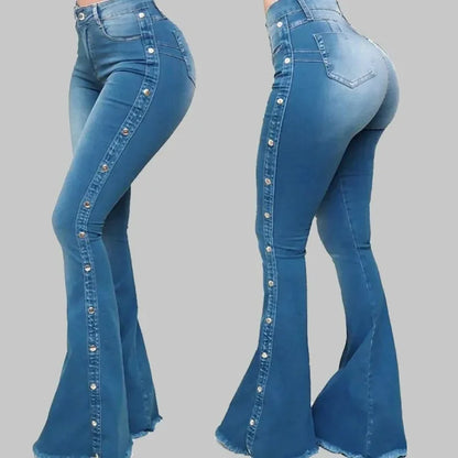 Sky Blue Bell Bottom Jeans