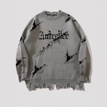 Men's Vintage Distressed Crewneck Sweater