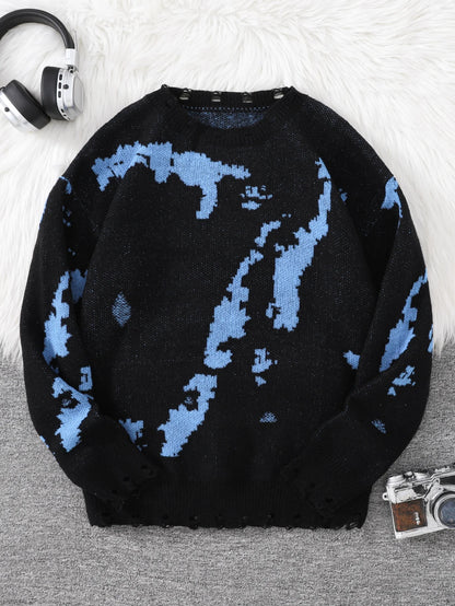 Vintage Face Graphic Pullover Sweater