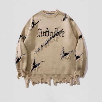 Men's Vintage Distressed Crewneck Sweater