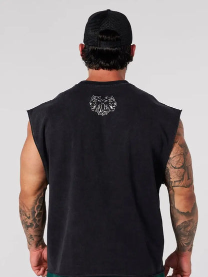 Vintage Washed Sleeveless Streetwear Tee