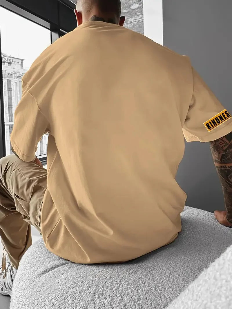 The 2025 summer new men's T-shirt is a casual and fashionable outdoor street men's wear with letter prints