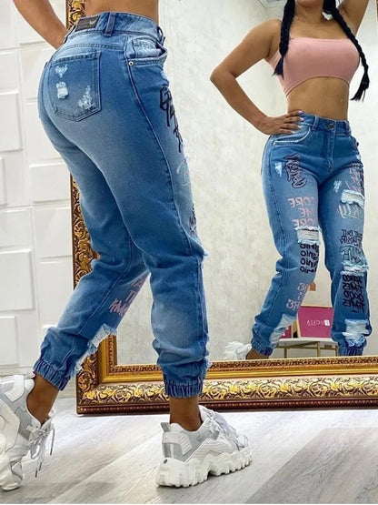 Urban Art Distressed Jeans