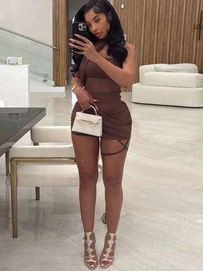 Blush Desire Mesh Mini Dress