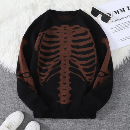 Skeleton Graphic Crewneck Sweater