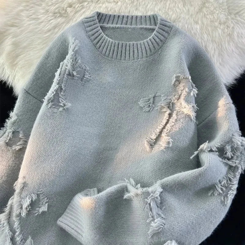 Vintage Ripped Crewneck Sweater