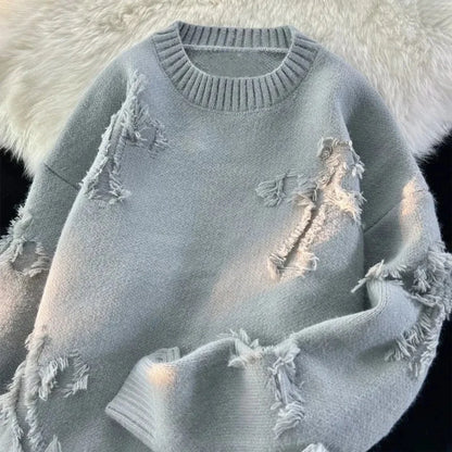 Vintage Ripped Crewneck Sweater