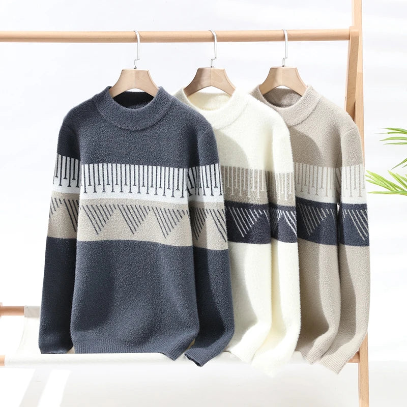 Modern Geometric Stripe Sweater