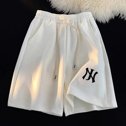 American Street Fashion Style Niche Fashion Brand Letter Print Casual Men's Sports Pants Loose Oversized Shorts