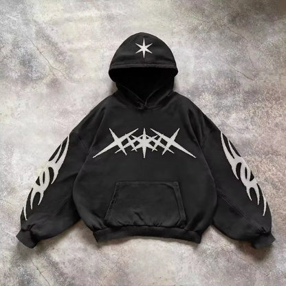 Hoodie Gothic Wings Black