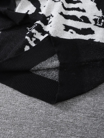 Monochrome Skeleton Art Sweater