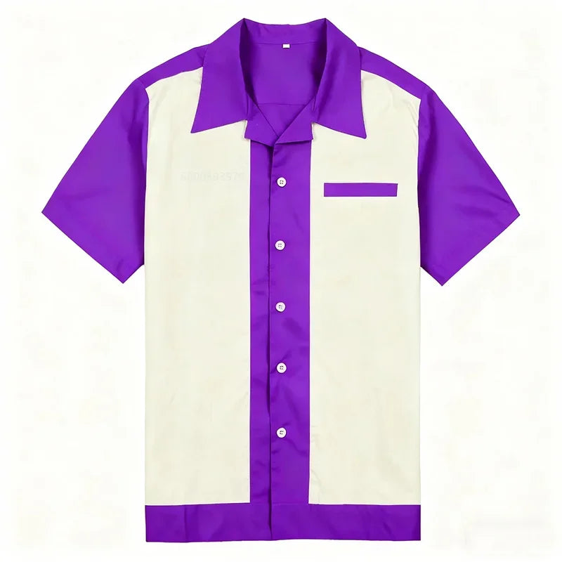 Vintage Black & White Button-Up Shirt