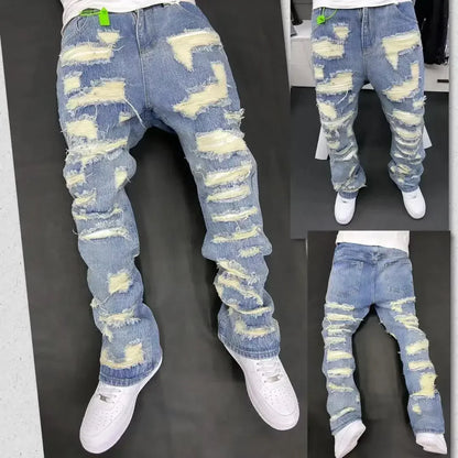 Heavy Distressed Designer Jeans