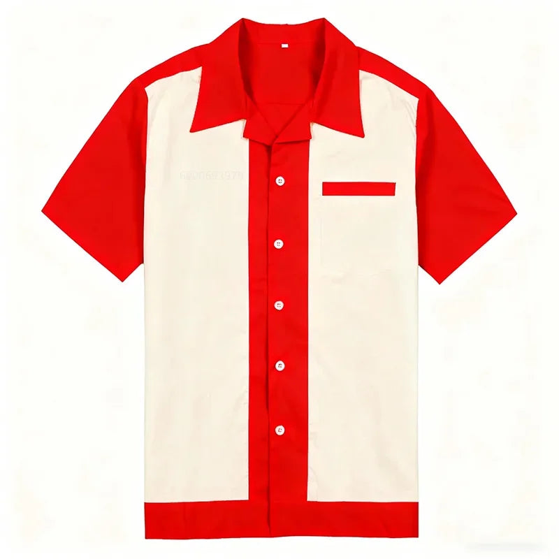 Vintage Black & White Button-Up Shirt