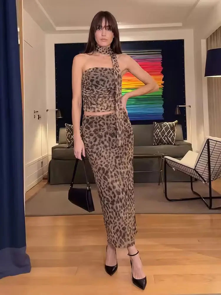 Women's Leopard Print Matching Set