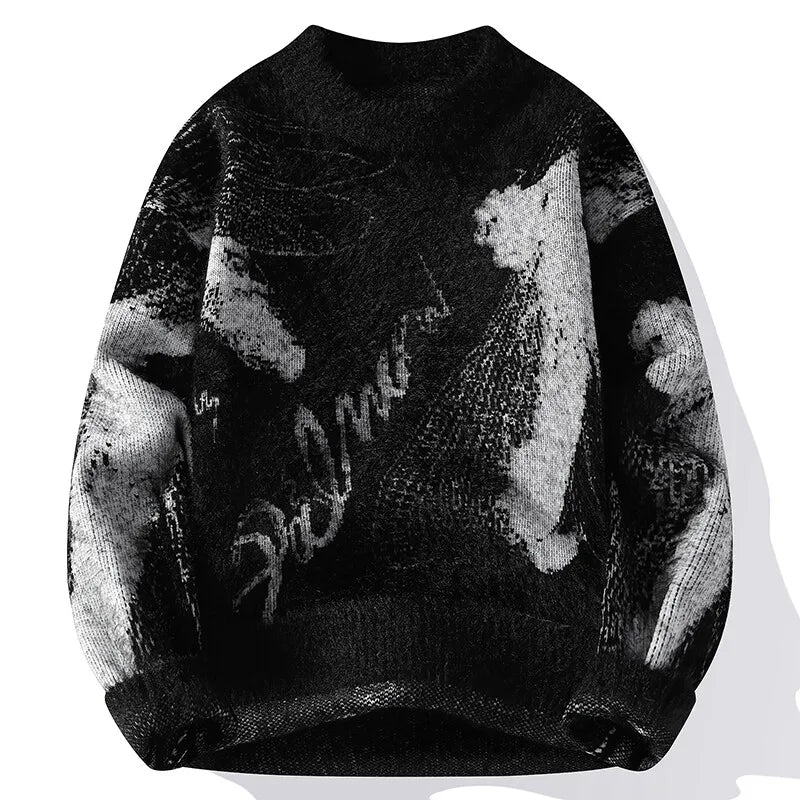Black & White Abstract Pattern Sweater