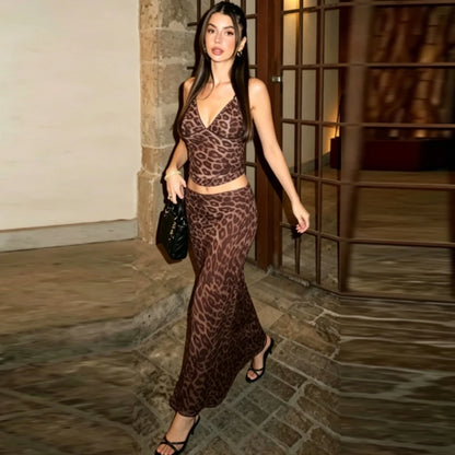 Women's Animal Print Two-Piece Outfit