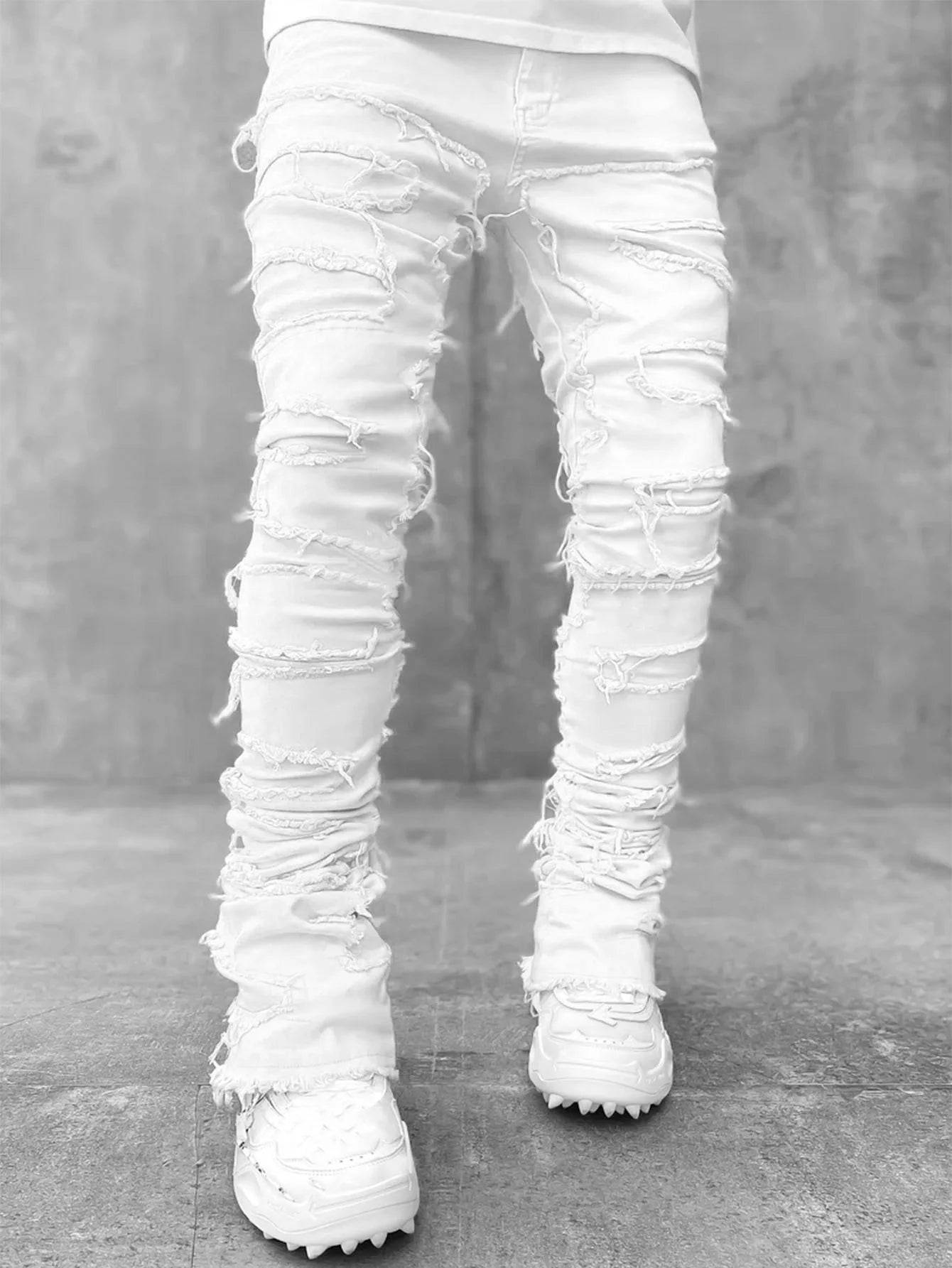 Urban Bandana Print Distressed Jeans