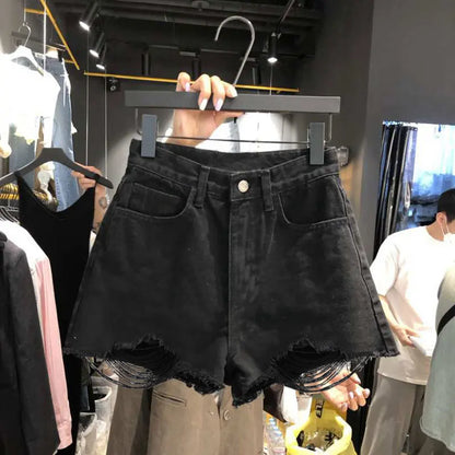 Vintage Ripped Denim Shorts