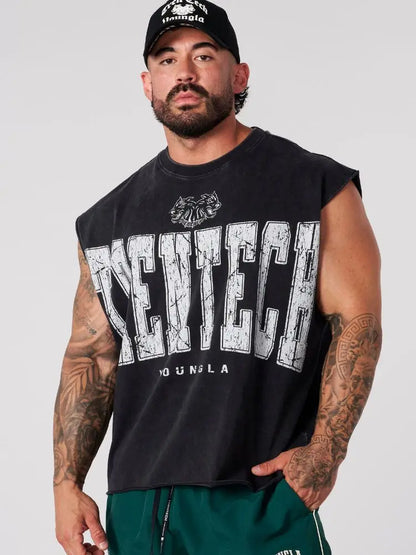 Vintage Washed Sleeveless Streetwear Tee