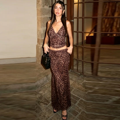 Women's Animal Print Two-Piece Outfit