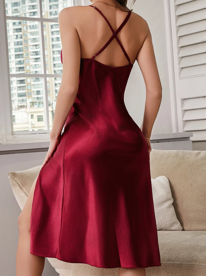 Ruby Romance Satin Nightgown